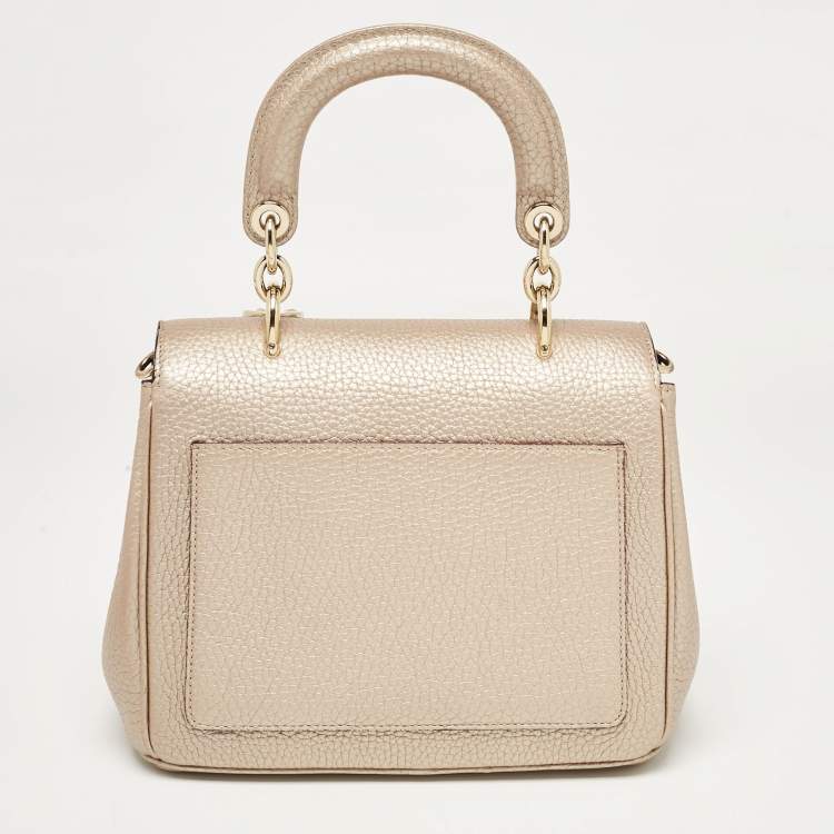 Pre Owned Dior Bronze Leather Mini Be Dior Top Handle Bag