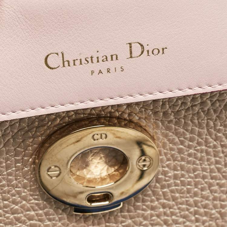 Pre Owned Dior Bronze Leather Mini Be Dior Top Handle Bag