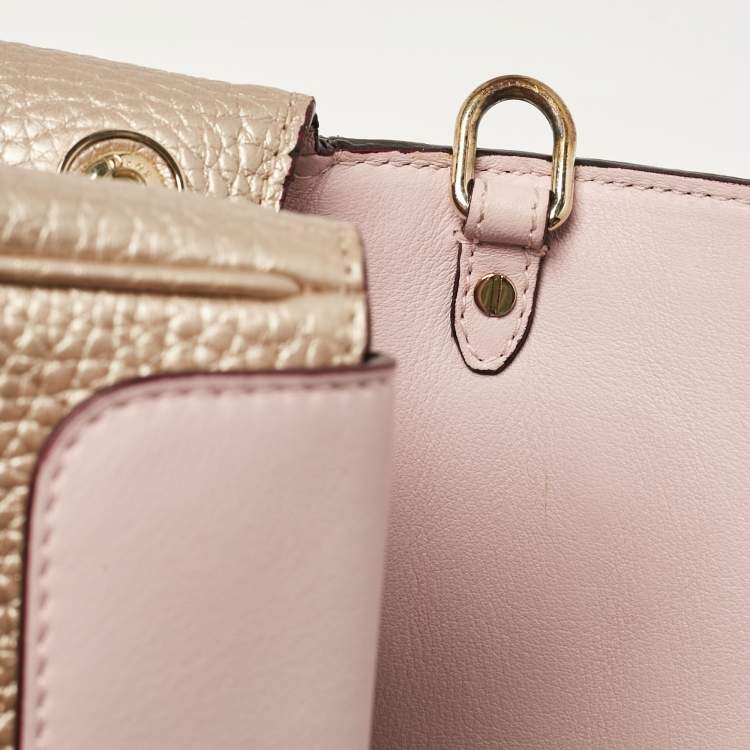 Pre Owned Dior Bronze Leather Mini Be Dior Top Handle Bag