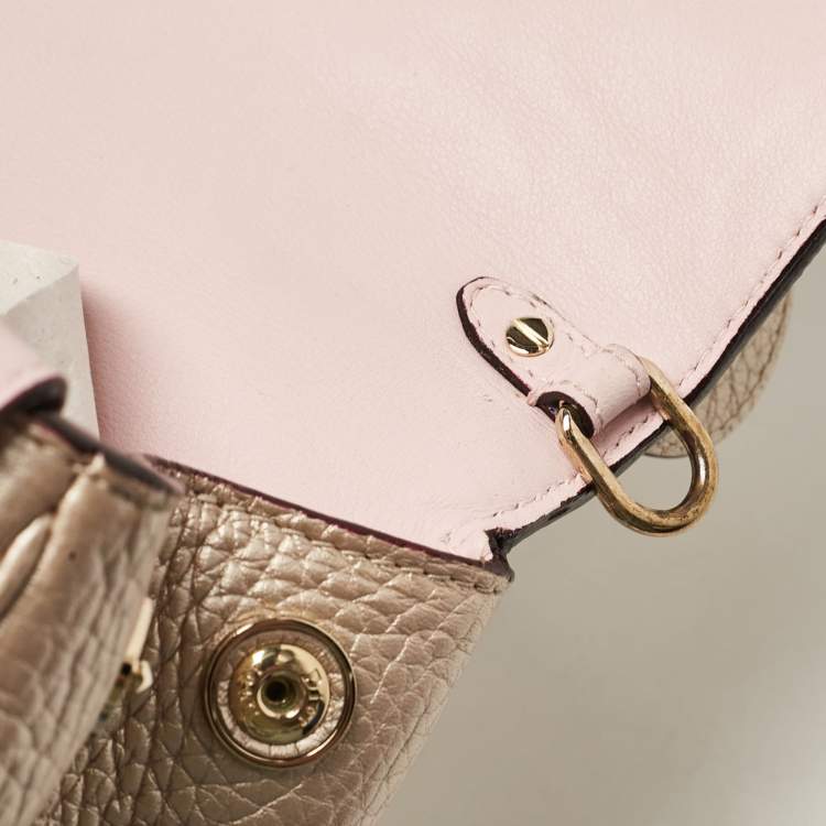 Pre Owned Dior Bronze Leather Mini Be Dior Top Handle Bag