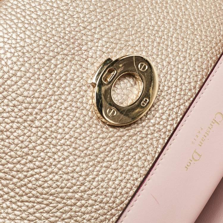 Pre Owned Dior Bronze Leather Mini Be Dior Top Handle Bag