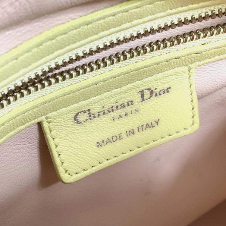 Pre Owned Christian Dior Blue X Yellow X Pink Cannage Bag
