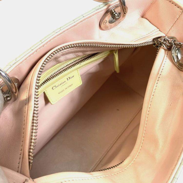 Pre Owned Christian Dior Blue X Yellow X Pink Cannage Bag