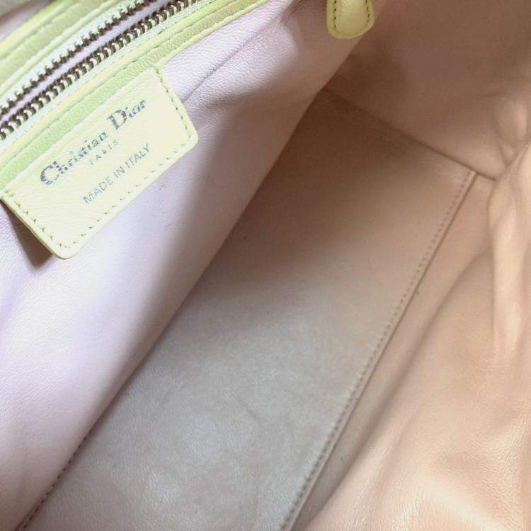 Pre Owned Christian Dior Blue X Yellow X Pink Cannage Bag