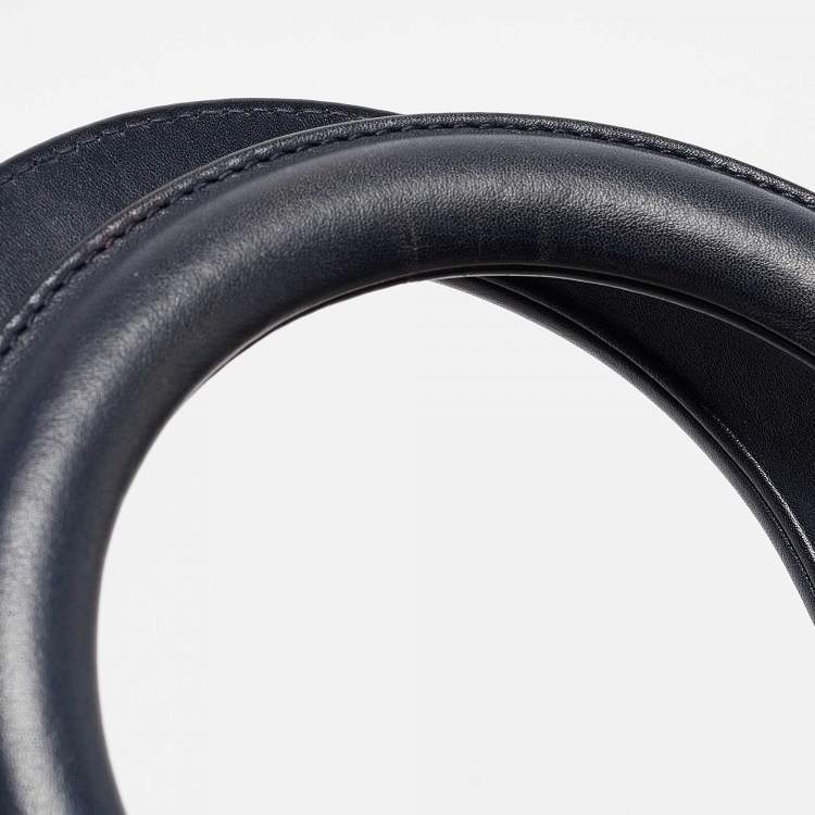 Pre Owned Dior Navy Blue/natural Canvas and Leather Large Diorissimo Shopper Tote