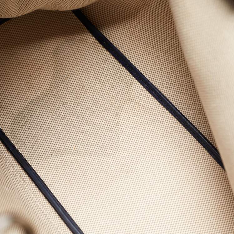 Pre Owned Dior Navy Blue/natural Canvas and Leather Large Diorissimo Shopper Tote