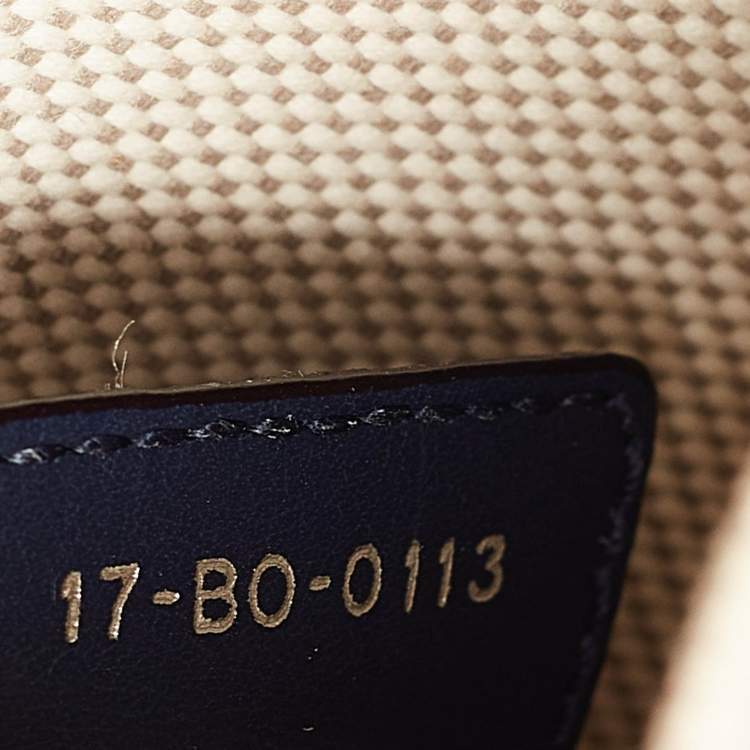 Pre Owned Dior Navy Blue/natural Canvas and Leather Large Diorissimo Shopper Tote