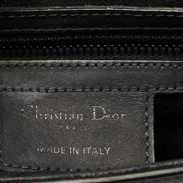 Pre Owned Dior Black Leather Saddle Bag