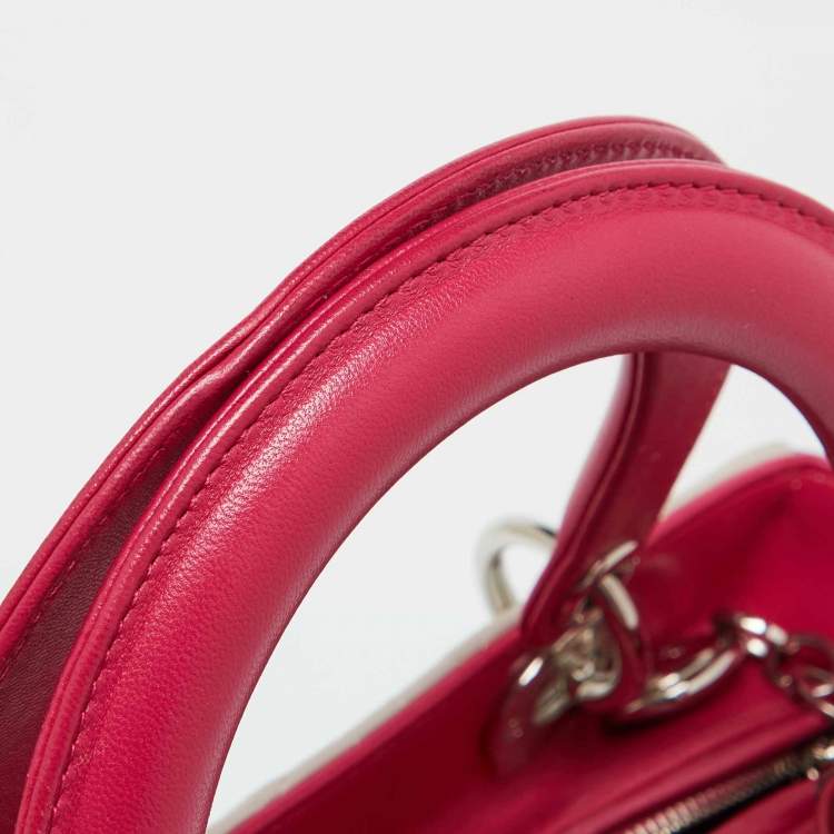 Pre Owned Dior Multicolor Cannage Leather Medium Lady Dior Tote