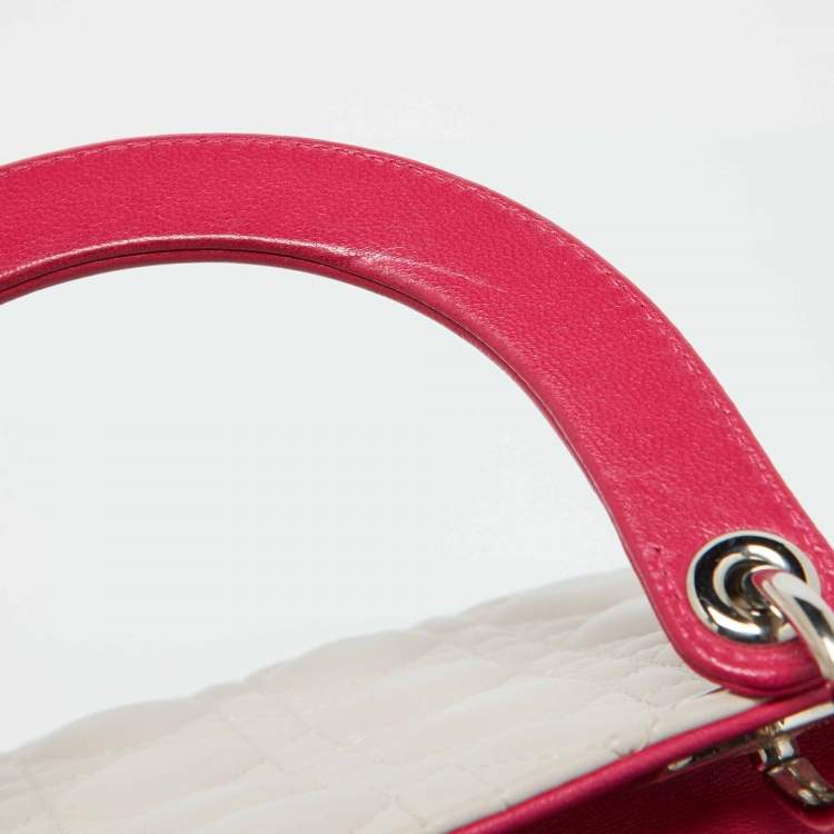 Pre Owned Dior Multicolor Cannage Leather Medium Lady Dior Tote