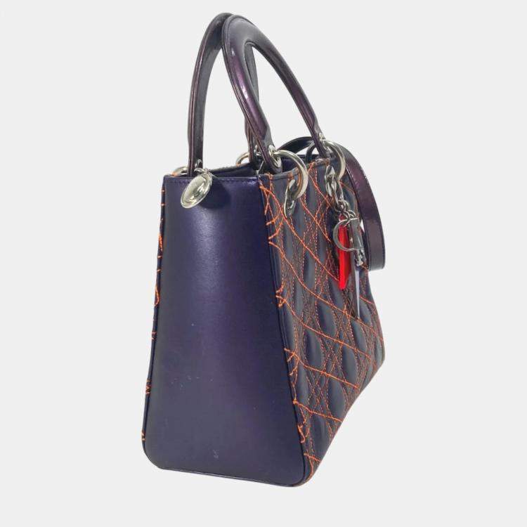 Pre Owned Dior purple Orange Cannage Quilted bag