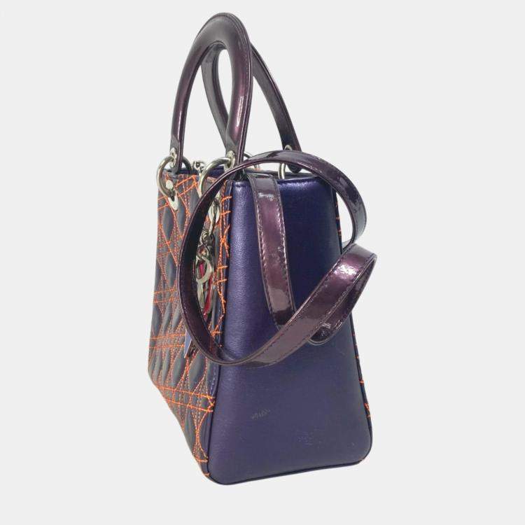 Pre Owned Dior purple Orange Cannage Quilted bag