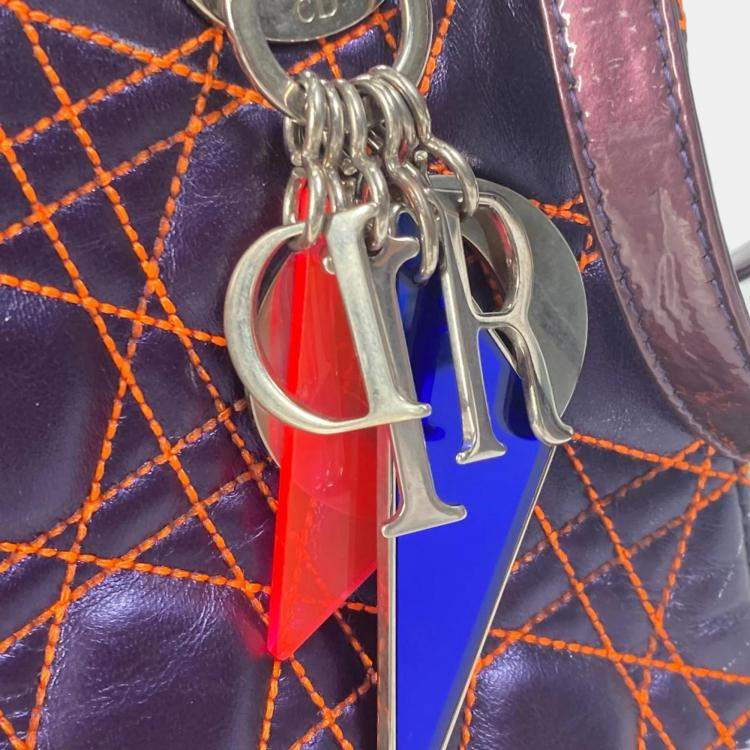 Pre Owned Dior purple Orange Cannage Quilted bag