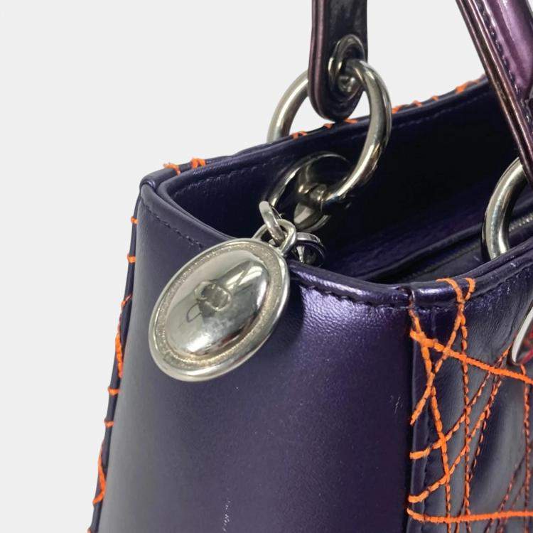 Pre Owned Dior purple Orange Cannage Quilted bag