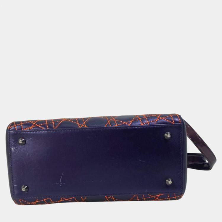 Pre Owned Dior purple Orange Cannage Quilted bag