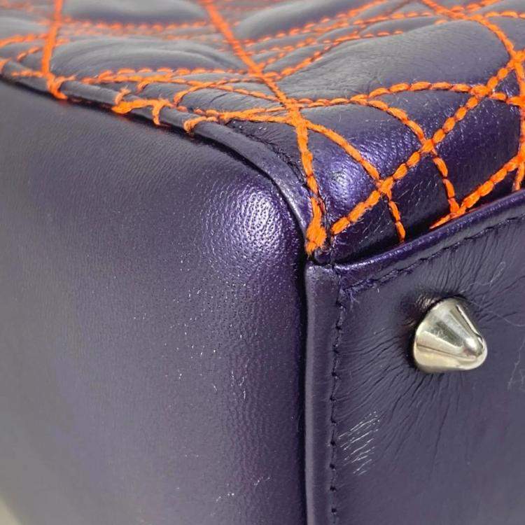 Pre Owned Dior purple Orange Cannage Quilted bag
