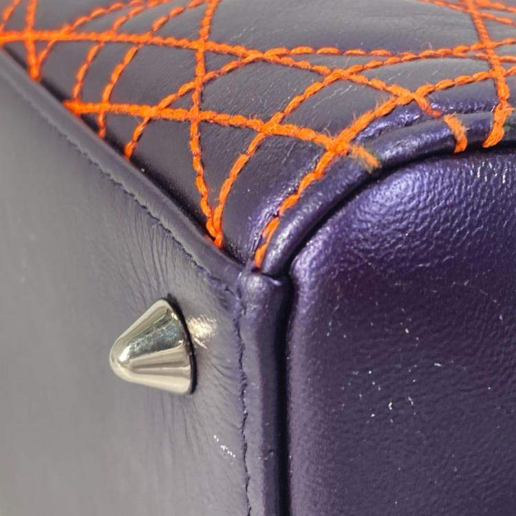 Pre Owned Dior purple Orange Cannage Quilted bag
