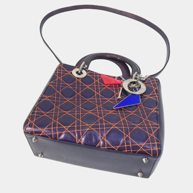 Pre Owned Dior purple Orange Cannage Quilted bag