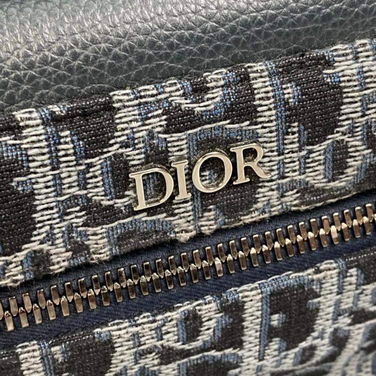 Pre Owned Dior Navy Trotter Oblique Backpack