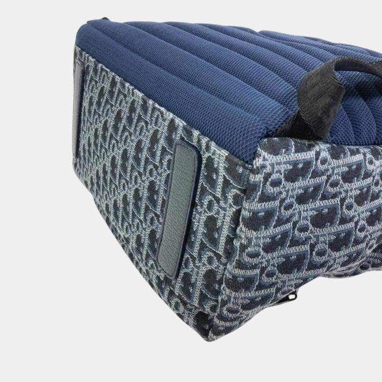Pre Owned Dior Navy Trotter Oblique Backpack