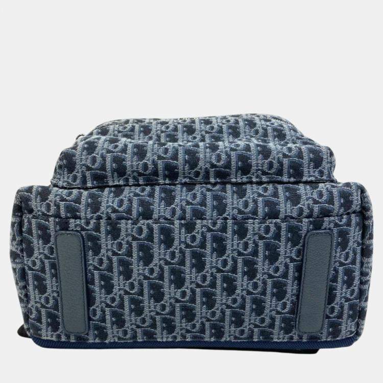 Pre Owned Dior Navy Trotter Oblique Backpack