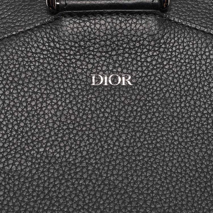 Pre Owned Dior Navy Blue Oblique Canvas and Leather Mini Saddle Backpack