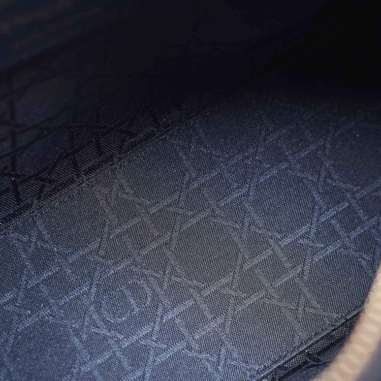Pre Owned Dior Navy Blue Cannage Leather Medium Lady Dior Tote