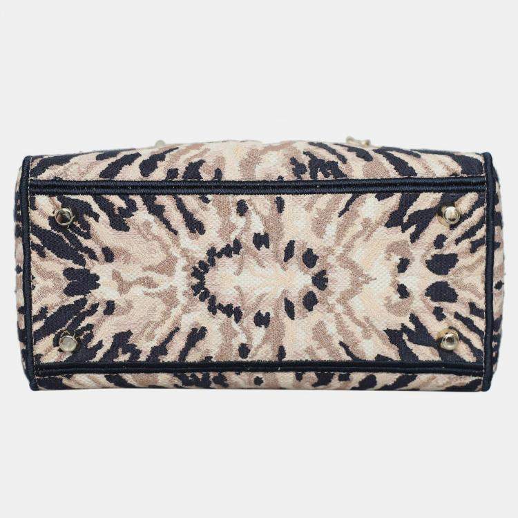 Pre Owned Christian Dior Medium Tie Dye Embroidery Canvas Lady D-Lite Bag