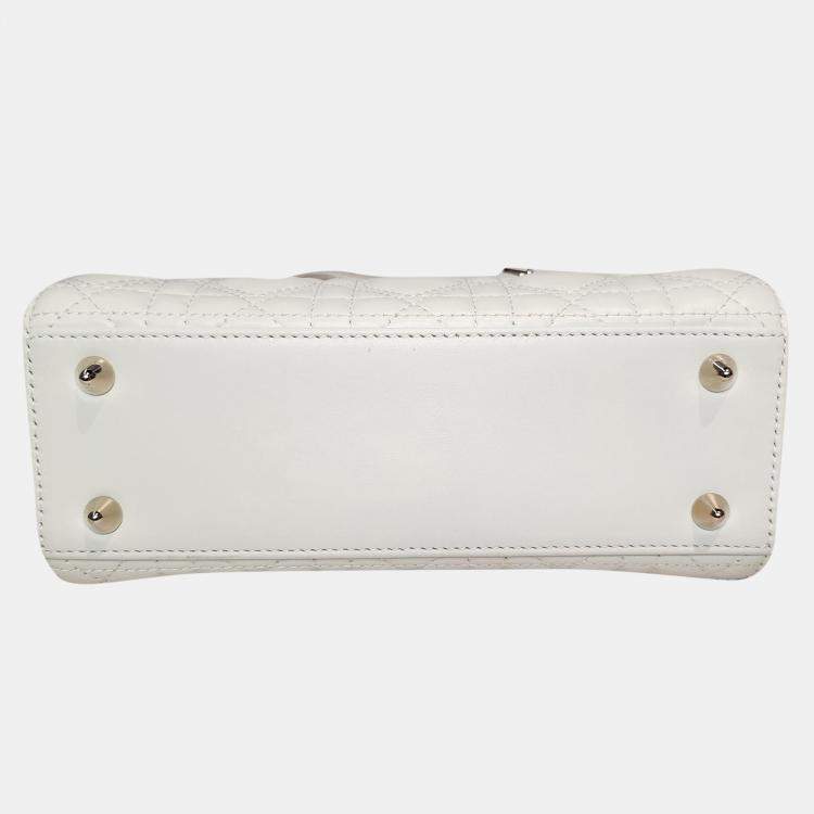 Pre Owned Christian Dior White Dioramour My ABCDior Lady Dior Bag
