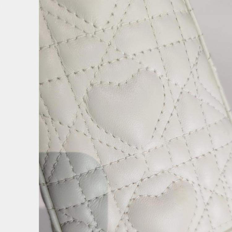 Pre Owned Christian Dior White Dioramour My ABCDior Lady Dior Bag