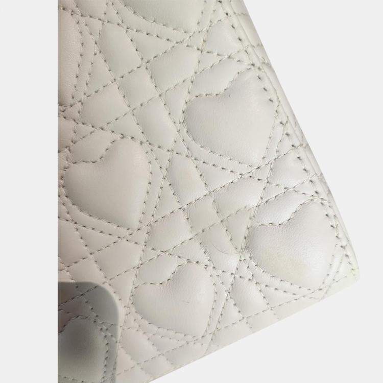 Pre Owned Christian Dior White Dioramour My ABCDior Lady Dior Bag