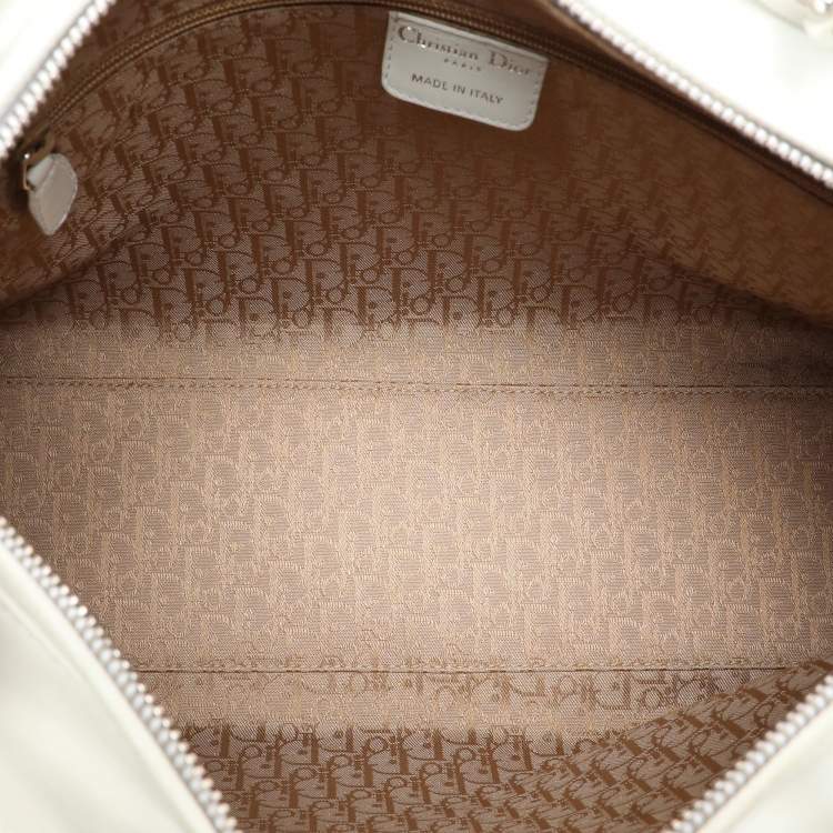 Pre Owned Dior White Cannage Leather Large Lady Dior Tote