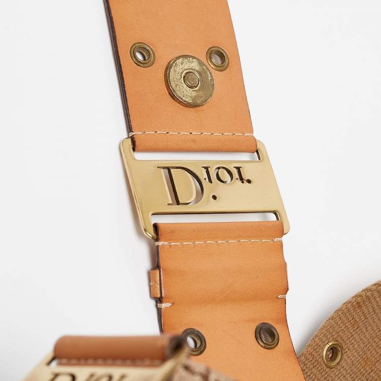 Pre Owned Dior Beige/Tan Oblique Canvas and Leather Street Chic Hobo