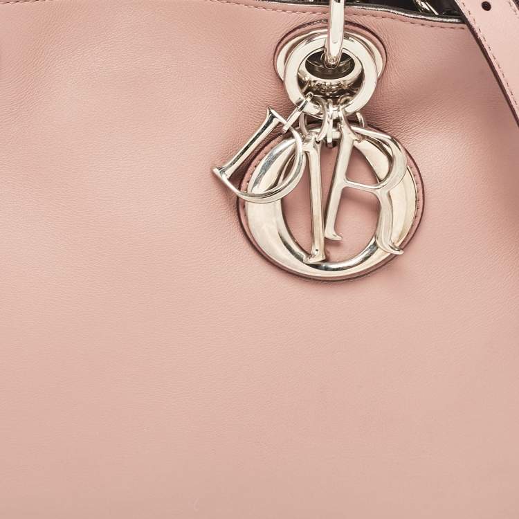 Pre Owned Dior Dusty Pink Leather Medium Diorissimo Shopper Tote