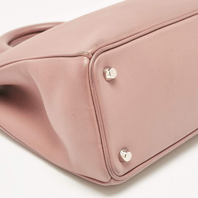 Pre Owned Dior Dusty Pink Leather Medium Diorissimo Shopper Tote