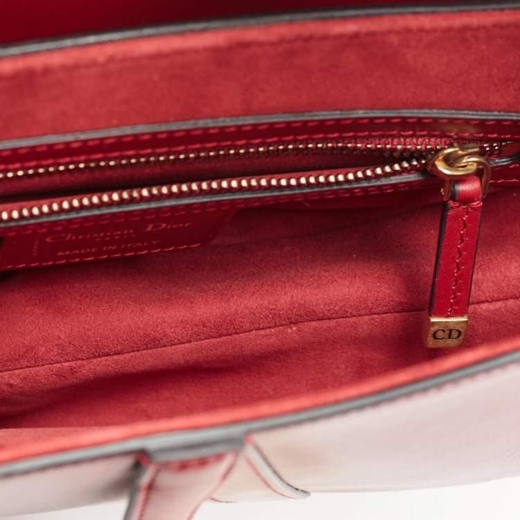 Pre Owned Dior Red Leather Saddle Bag