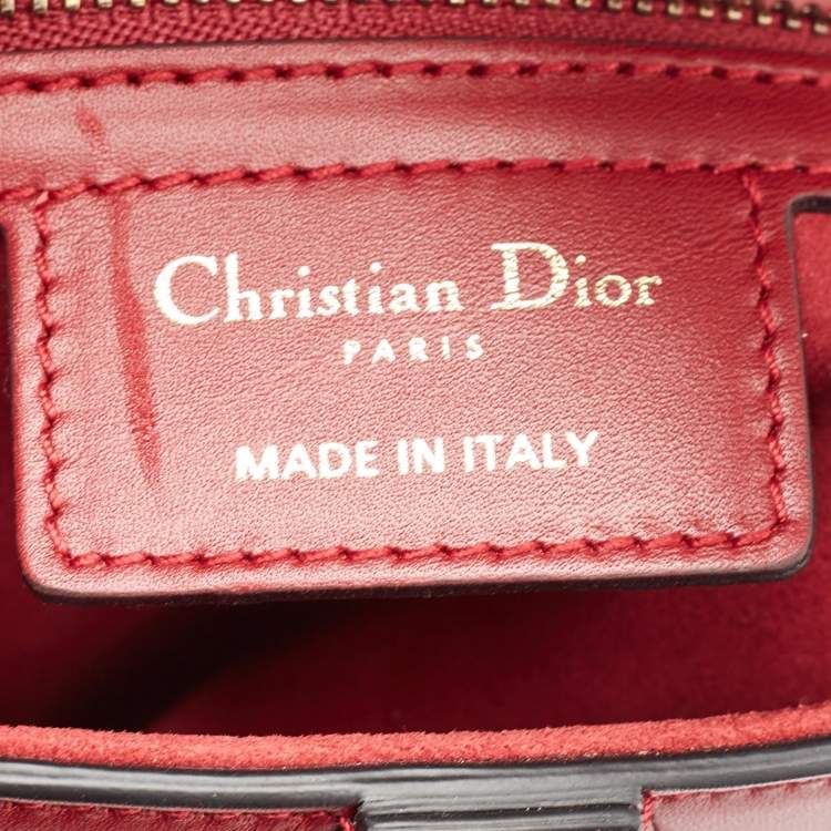 Pre Owned Dior Red Leather Saddle Bag