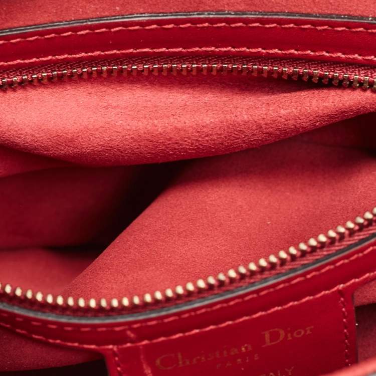 Pre Owned Dior Red Leather Saddle Bag