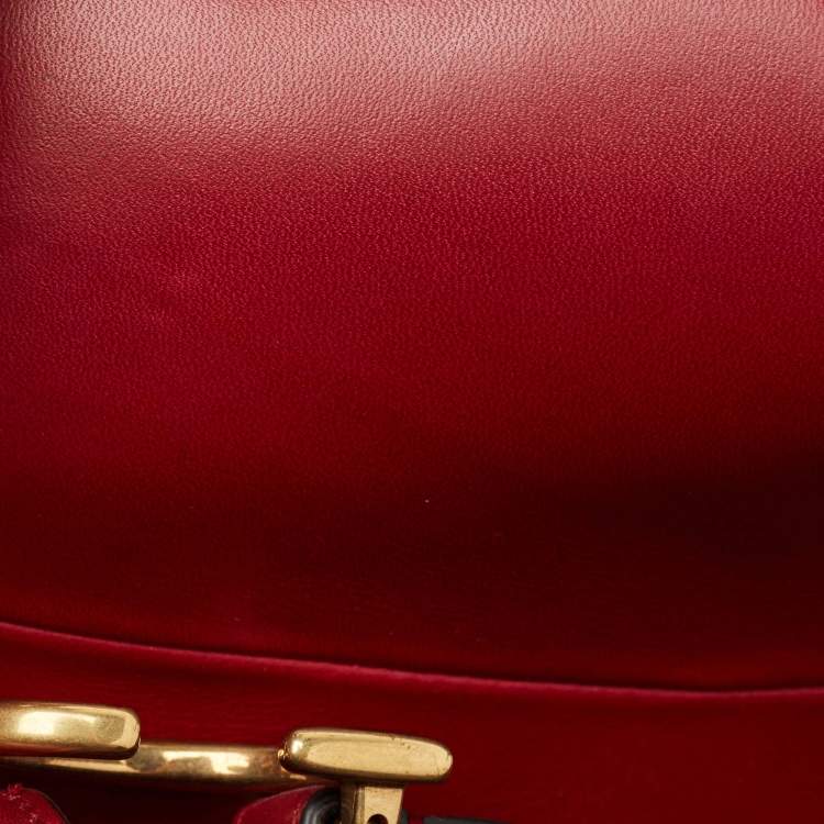 Pre Owned Dior Red Leather Saddle Bag