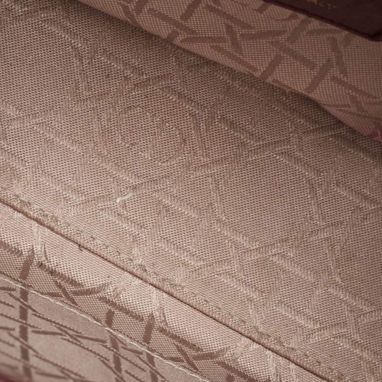 Pre Owned Dior Burgundy Cannage Leather Small Lady Dior My ABCDior Tote