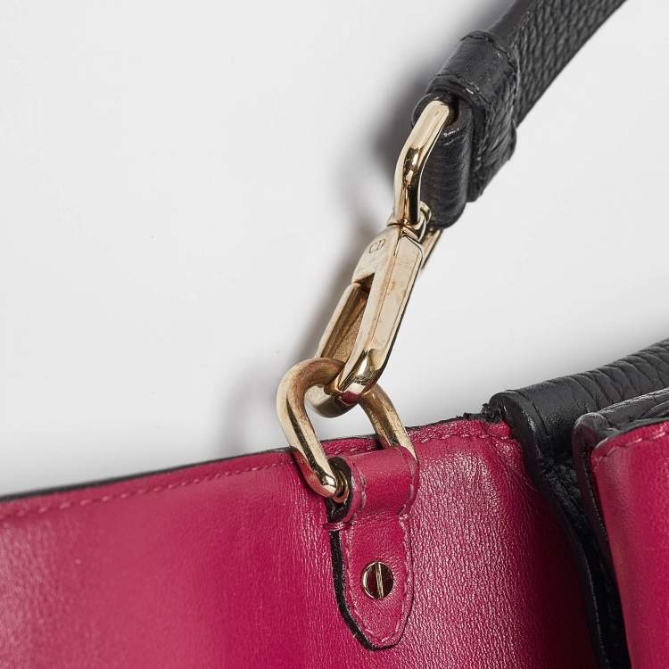 Pre Owned Dior Black Leather Small Be Dior Flap Top Handle Bag