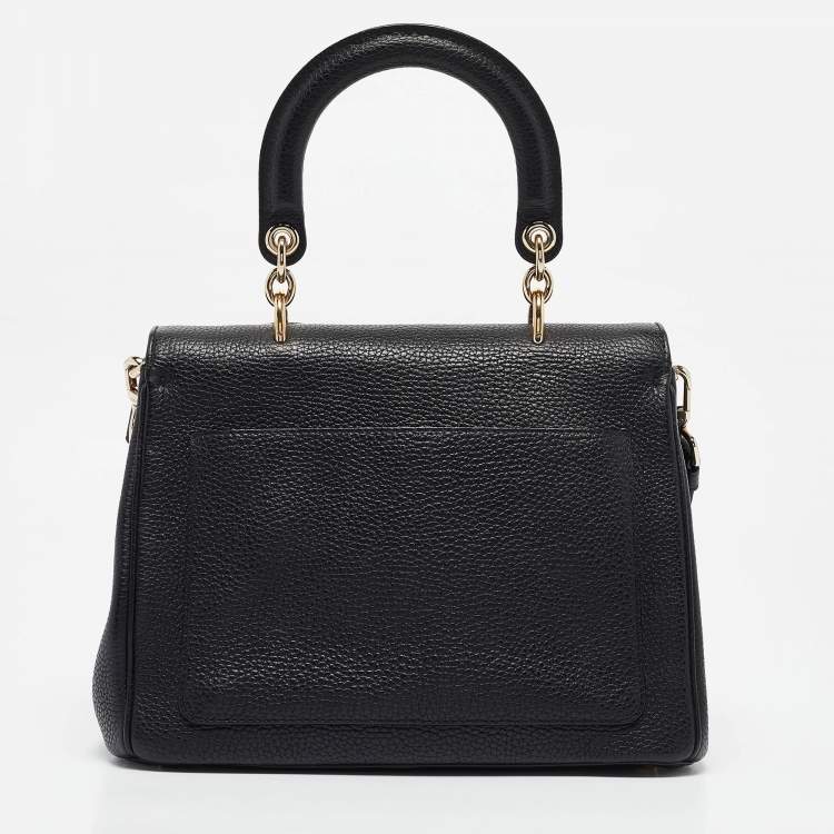 Pre Owned Dior Black Leather Small Be Dior Flap Top Handle Bag