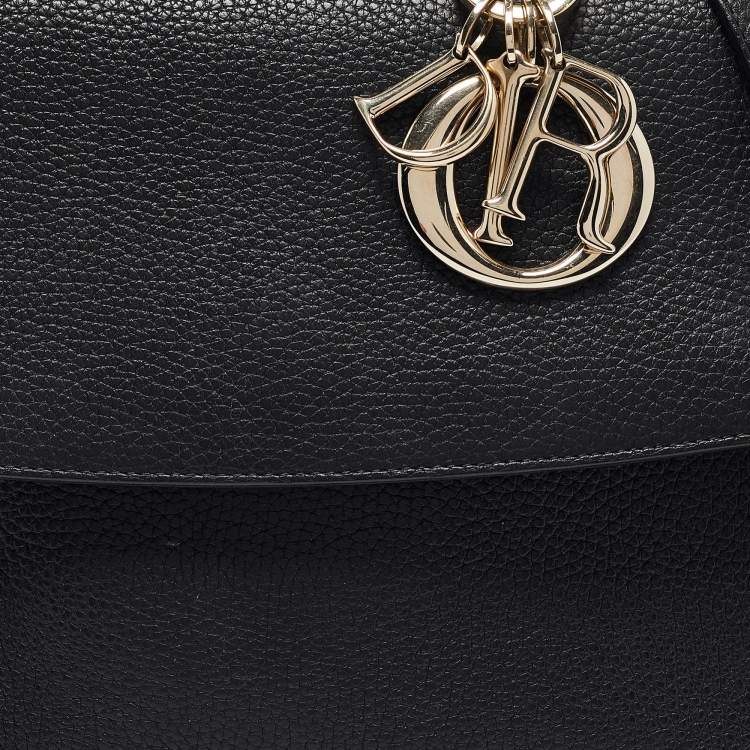 Pre Owned Dior Black Leather Small Be Dior Flap Top Handle Bag