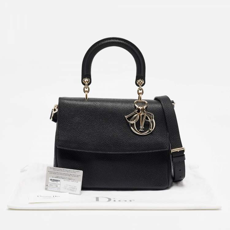 Pre Owned Dior Black Leather Small Be Dior Flap Top Handle Bag