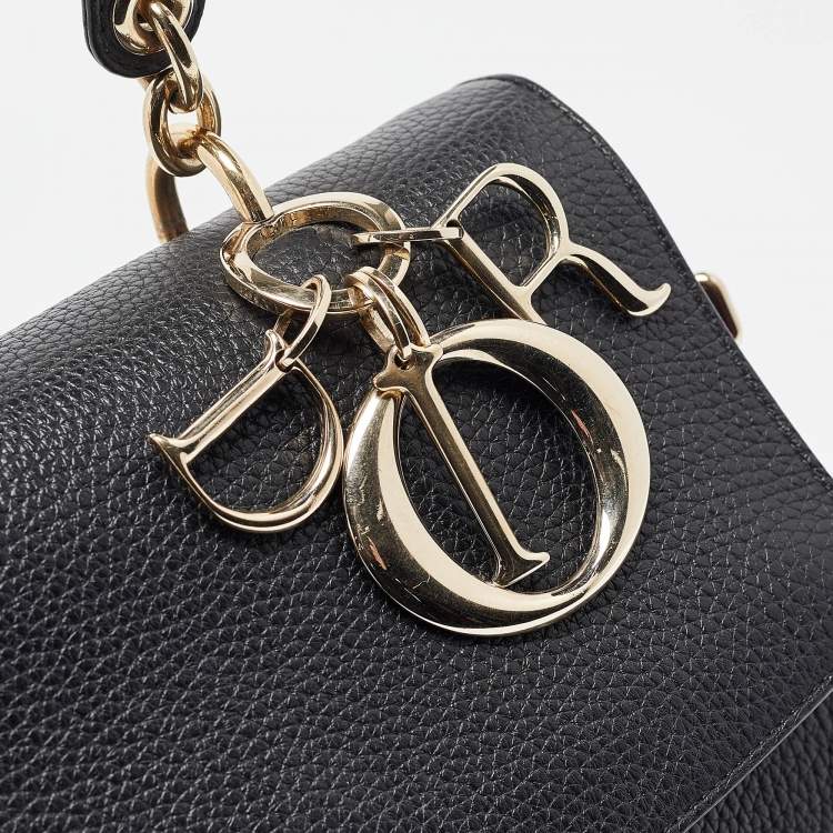 Pre Owned Dior Black Leather Small Be Dior Flap Top Handle Bag