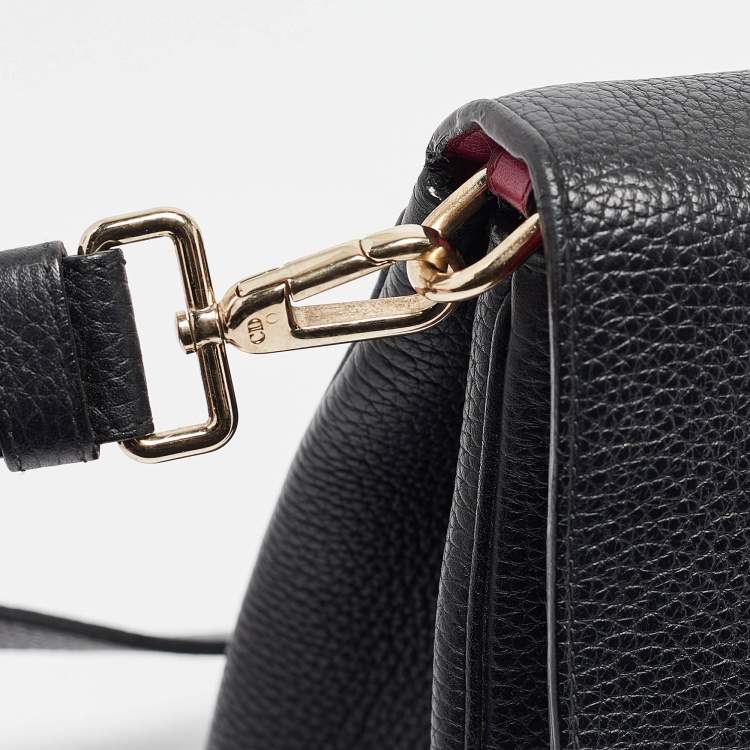 Pre Owned Dior Black Leather Small Be Dior Flap Top Handle Bag