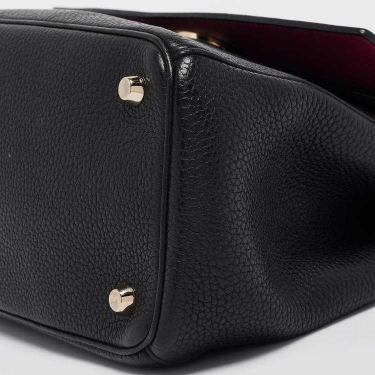Pre Owned Dior Black Leather Small Be Dior Flap Top Handle Bag