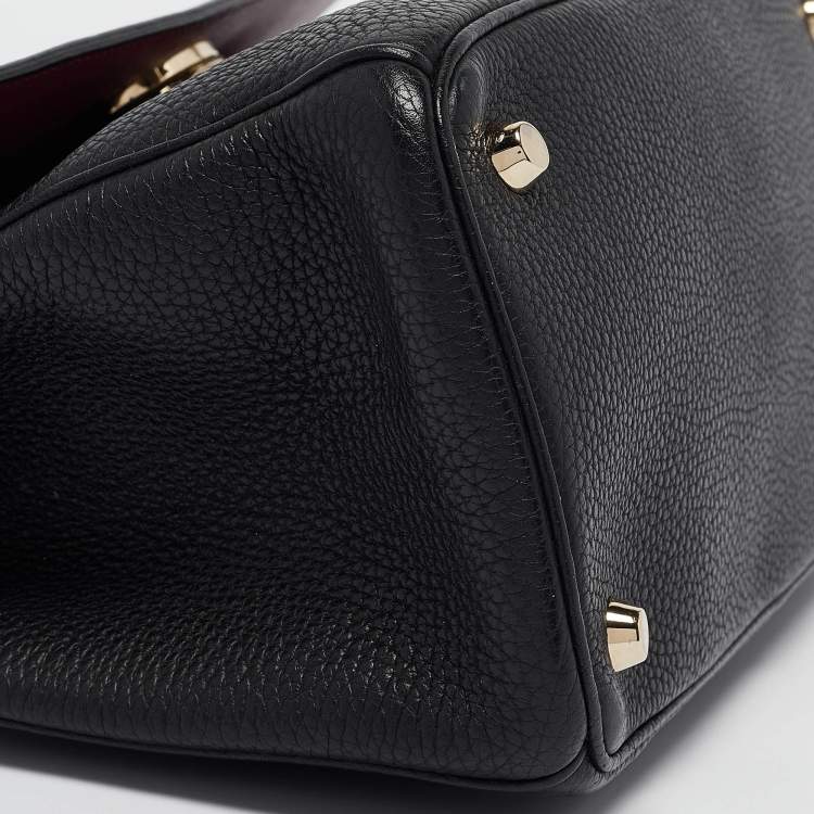 Pre Owned Dior Black Leather Small Be Dior Flap Top Handle Bag