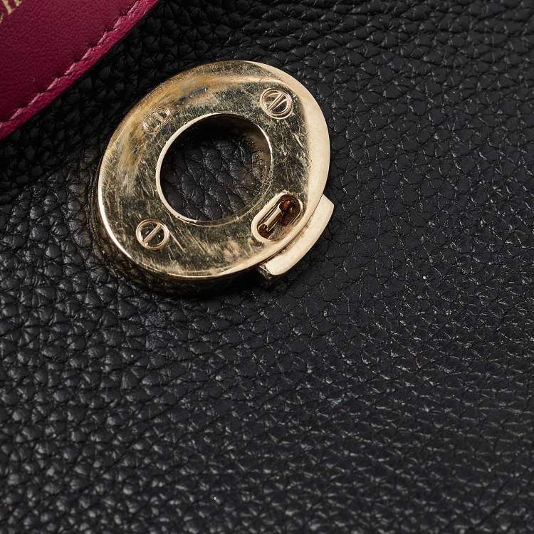Pre Owned Dior Black Leather Small Be Dior Flap Top Handle Bag