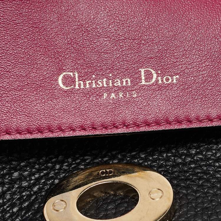 Pre Owned Dior Black Leather Small Be Dior Flap Top Handle Bag